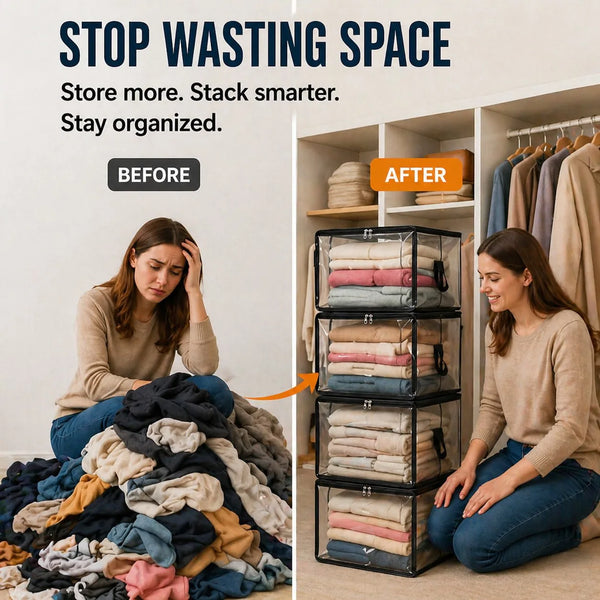 Storeva™ 3er-Set Aufbewahrungsboxen | Transparente Aufbewahrung & platzsparende Ordnung