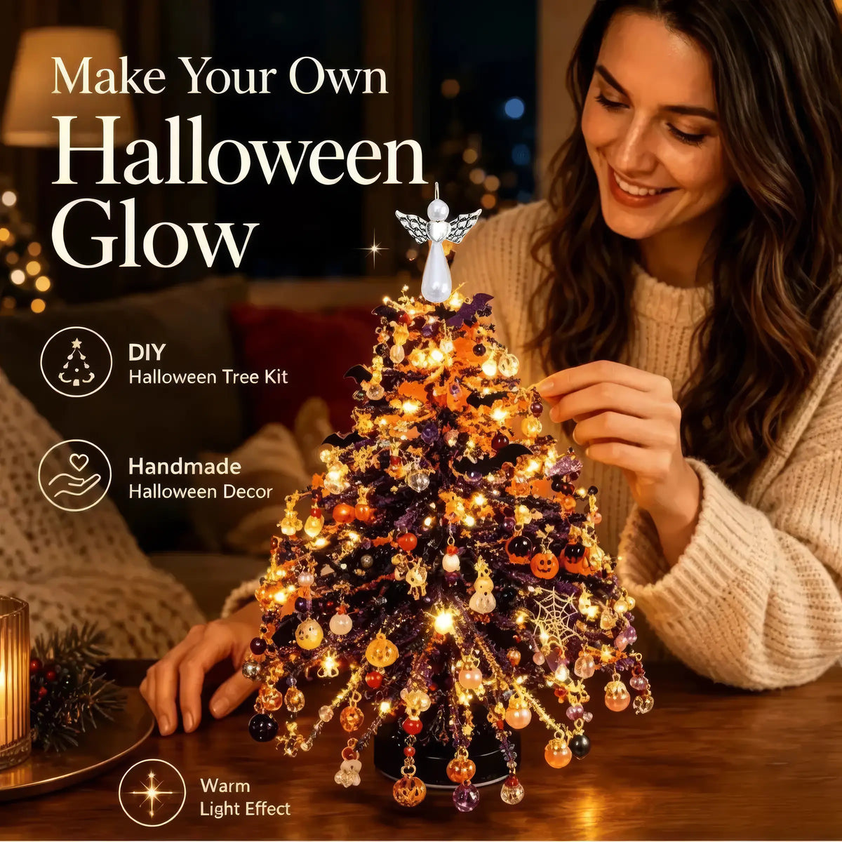 🎄 MerryBead™ DIY-Weihnachtsbaum – Kreativer Weihnachtsschmuck mit warmem LED-Licht