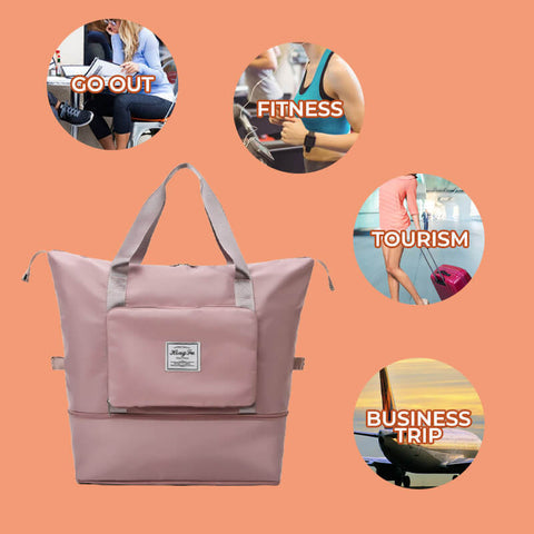 TravelEase™ | Große faltbare wasserdichte Reisetasche mit extra Stauraum