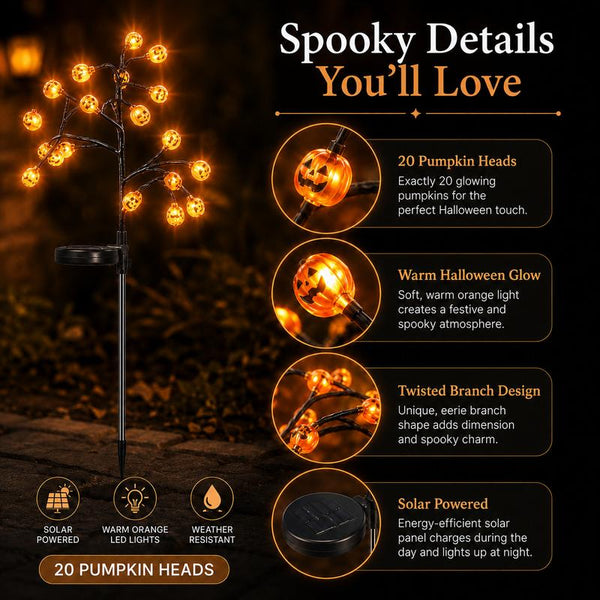 PumpkiGlow™ Solar-Gartenstecker – Leuchtende Kürbeldeko für magische Halloween-Abende