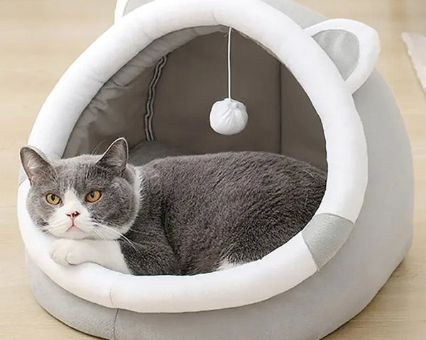 PurrDome - Gemütliche geschlossene Katzenbett-Höhle
