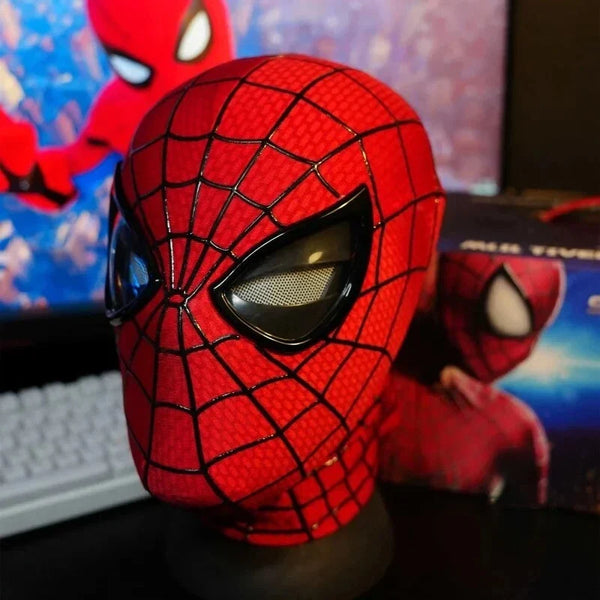 WebVanta™ Spider-Man Maske mit beweglichen Augen | LED-Licht & Realistischer Cosplay-Look