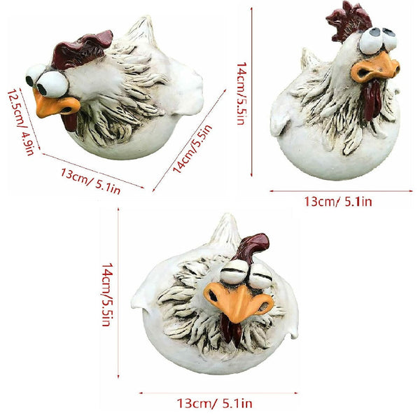 1+1 GRATIS | ChickenDeko - Garten Großäugige Hühnerstatuen