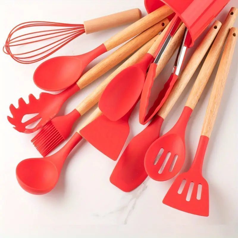 SilicCook™ - 12-teiliges hitzebeständiges Silikon-Küchenhelfer-Set