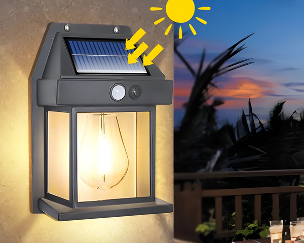 EcoGlow - Solar-Wandleuchte für draußen