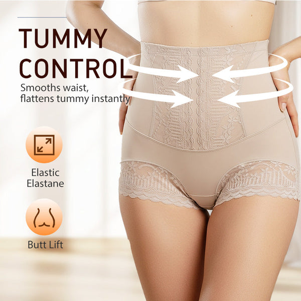 Damen-Slip mit hoher Taille, aus Spitze, zur Bauchstraffung und Po-Formung