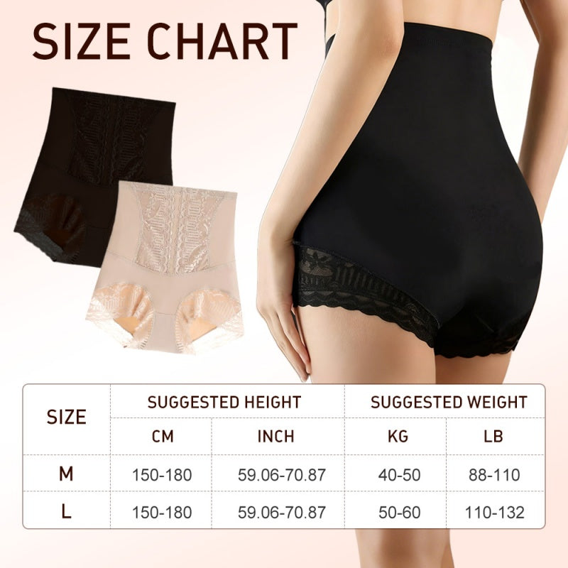 Damen-Slip mit hoher Taille, aus Spitze, zur Bauchstraffung und Po-Formung