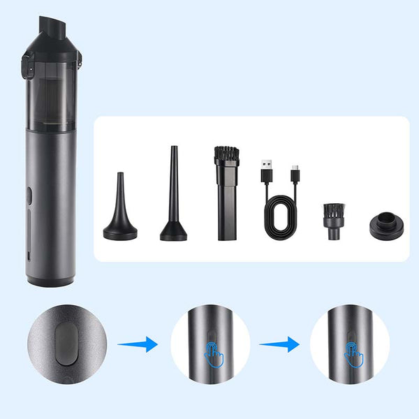 4-in-1 tragbarer kabelloser Mini-Staubsauger mit 19000pa Saugleistung