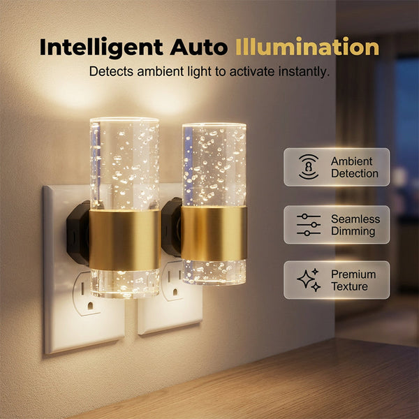 Glimora™ LED-Sensor-Nachtlicht | Automatisches Licht mit elegantem Gold-Design