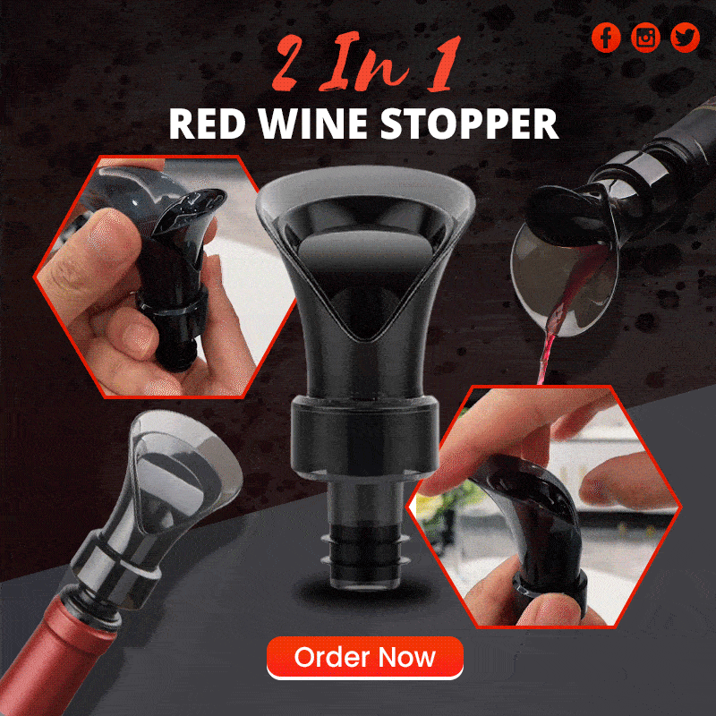 VinoLuxe™ 2-in-1 Weinverschluss mit Ausgießer – Frische bewahren & sauber servieren