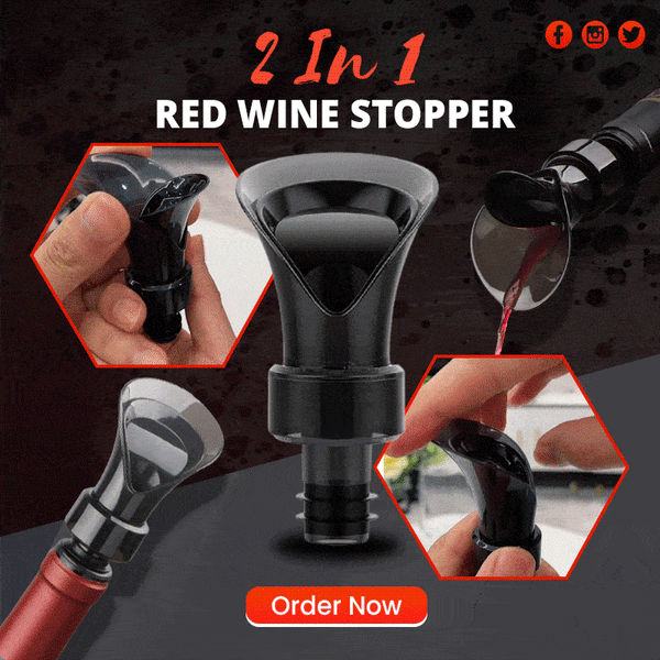 VinoLuxe™ 2-in-1 Weinverschluss mit Ausgießer – Frische bewahren & sauber servieren