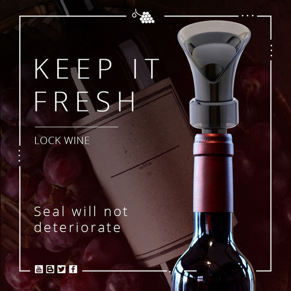 VinoLuxe™ 2-in-1 Weinverschluss mit Ausgießer – Frische bewahren & sauber servieren