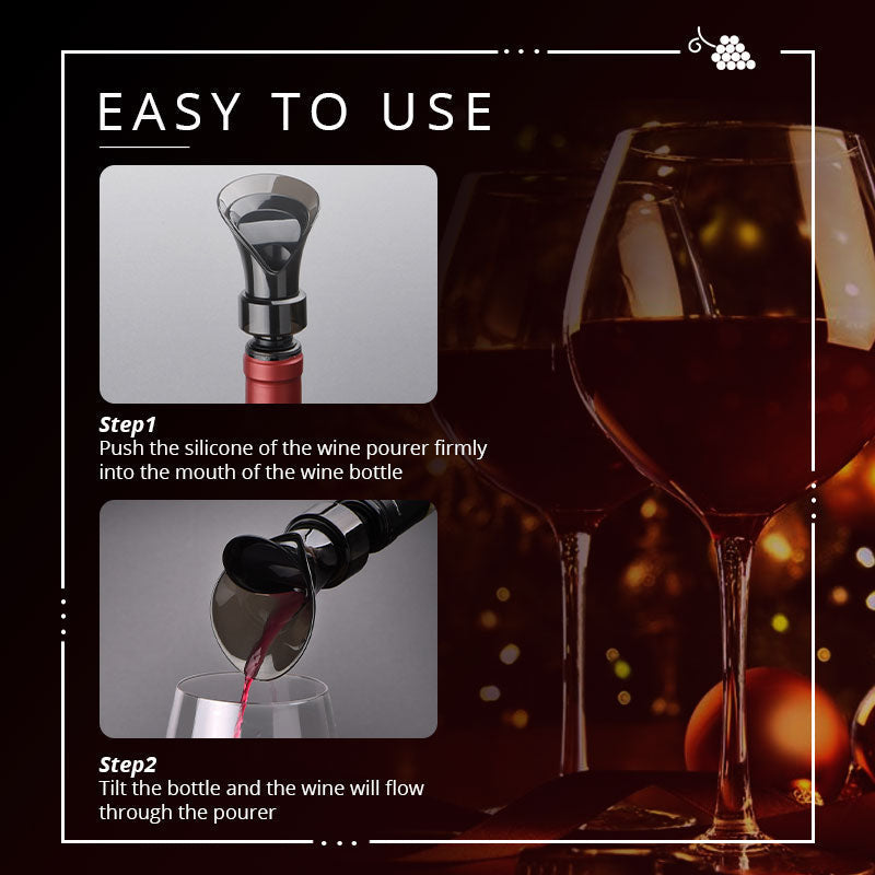 VinoLuxe™ 2-in-1 Weinverschluss mit Ausgießer – Frische bewahren & sauber servieren