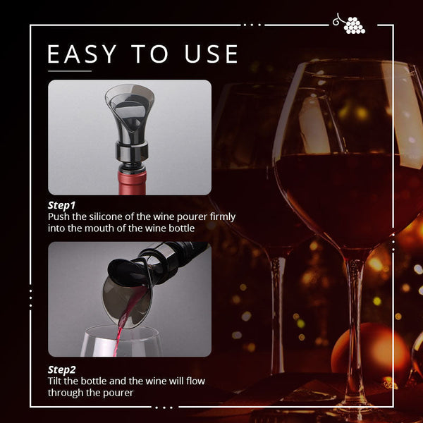VinoLuxe™ 2-in-1 Weinverschluss mit Ausgießer – Frische bewahren & sauber servieren