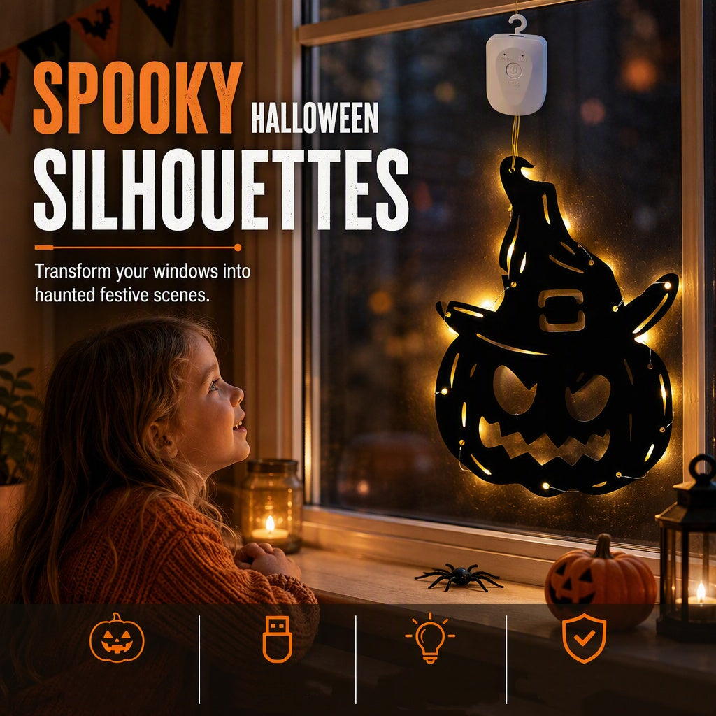 HauntGlow™ Halloween-Hängelichter | Gruselige Silhouetten für eine stimmungsvolle Halloween-Deko