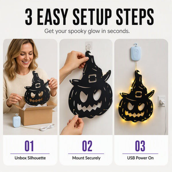 HauntGlow™ Halloween-Hängelichter | Gruselige Silhouetten für eine stimmungsvolle Halloween-Deko