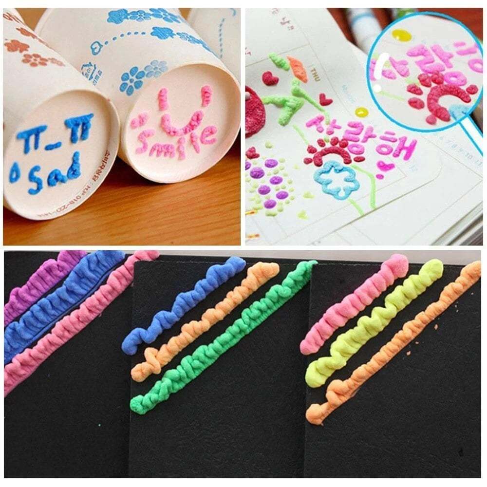 PuffyPop™ 3D Malstifte – Kreativer Bastelspaß mit aufplusterndem Farbeffekt