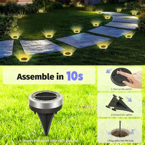 TerraGlow™ Solar-Gartenleuchten im 4er-Set | Stimmungsvolle Gartenwege ohne Kabel