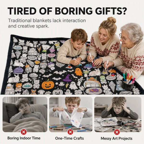 ColorNest™ DIY-Maldecke für die ganze Familie | Kreativer Malspaß & kuschelige Wärme