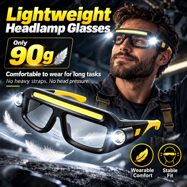 NightTrek™ LED-Stirnlampe mit Schutzbrille | Freihändiges Licht für Arbeit & Outdoor