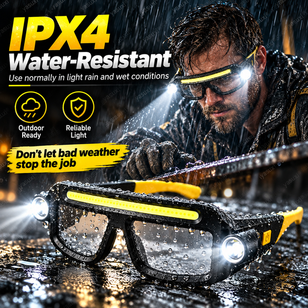 NightTrek™ LED-Stirnlampe mit Schutzbrille | Freihändiges Licht für Arbeit & Outdoor