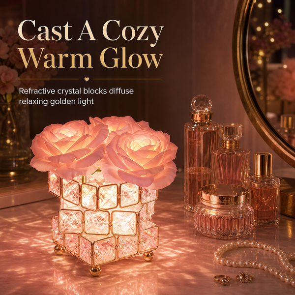 FloraLuxe™ Rosen-Würfellampe | Romantisches Licht & zeitlose Eleganz