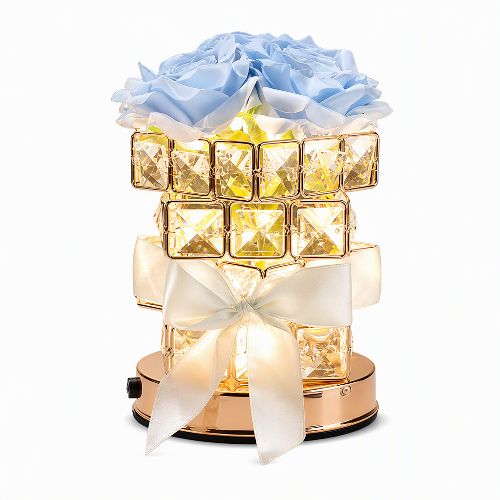 FloraLuxe™ Rosen-Würfellampe | Romantisches Licht & zeitlose Eleganz