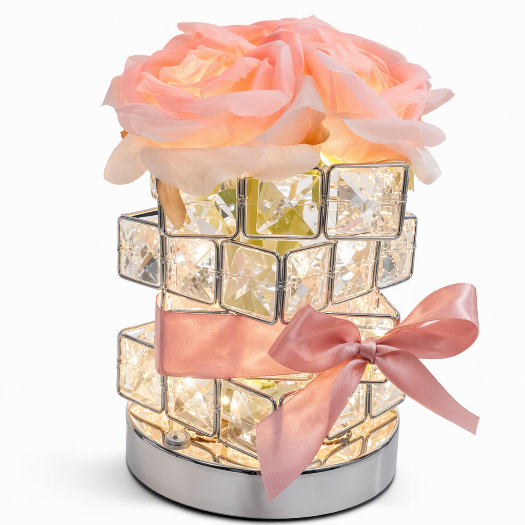 FloraLuxe™ Rosen-Würfellampe | Romantisches Licht & zeitlose Eleganz