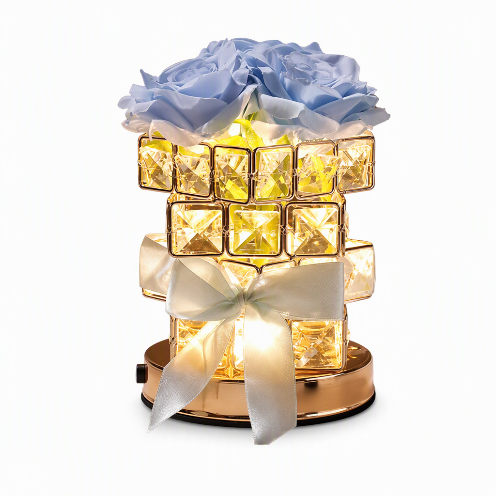 FloraLuxe™ Rosen-Würfellampe | Romantisches Licht & zeitlose Eleganz