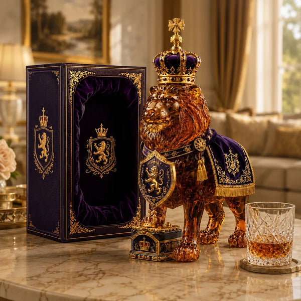 RegalLion™ Glas-Whisky-Dekanter | Königliches Löwen-Design & stilvolle Hausbar-Deko
