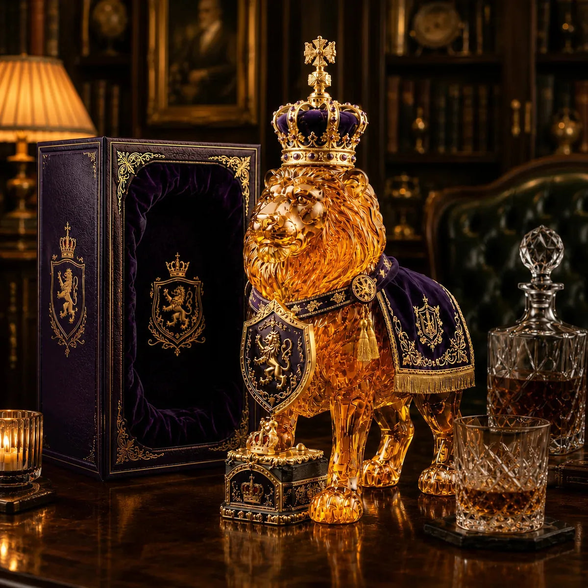 RegalLion™ Glas-Whisky-Dekanter | Königliches Löwen-Design & stilvolle Hausbar-Deko