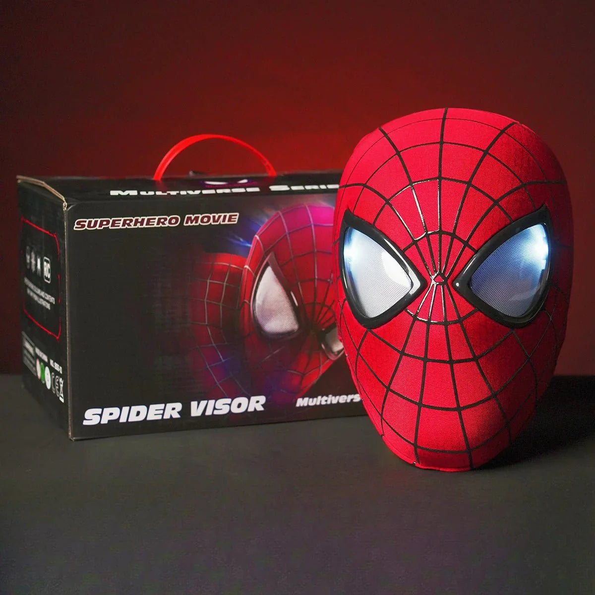 WebVanta™ Spider-Man Maske mit beweglichen Augen | LED-Licht & Realistischer Cosplay-Look