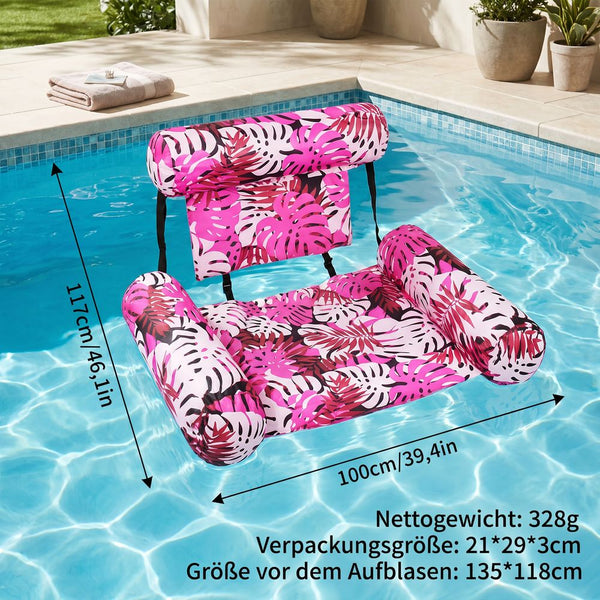 FloatNest™ | Aufblasbare Pool-Hängematte mit komfortabler Rückenlehne