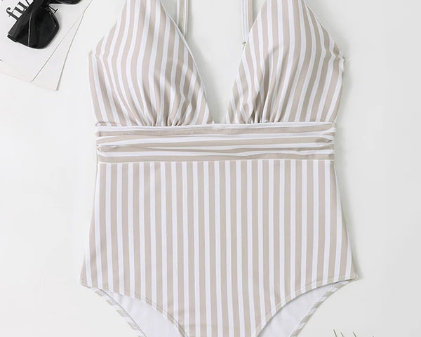 Sally™ - Stylischer gestreifter Badeanzug