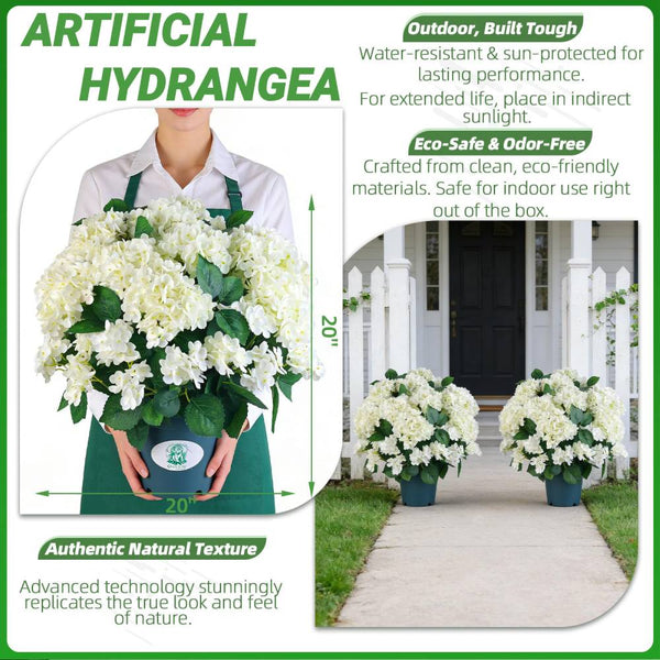 Hydrabelle™ Künstliche Hortensien | Üppige Blüten & wetterfeste Gartendeko