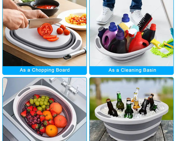 50% RABATT | SliceBasket™ - Multifunktionelle Schneidebretter und klappbarer Abtropfkorb