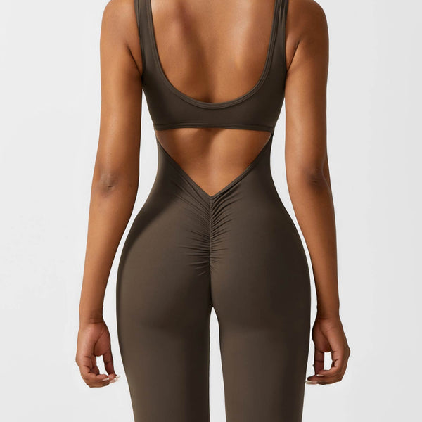 Paola™ Ausgestellter Jumpsuit mit V-Rücken