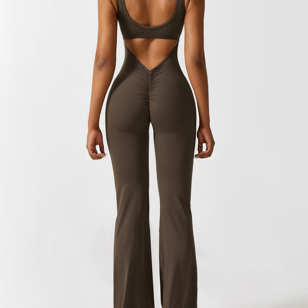 Paola™ Ausgestellter Jumpsuit mit V-Rücken