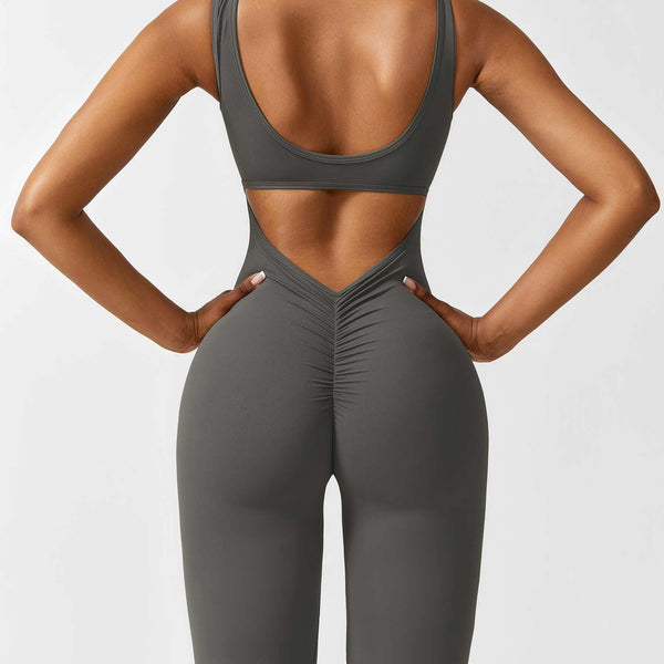 Paola™ Ausgestellter Jumpsuit mit V-Rücken
