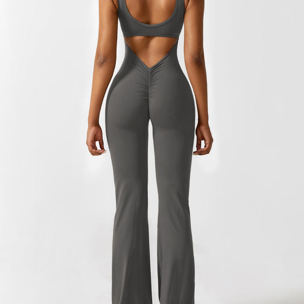 Paola™ Ausgestellter Jumpsuit mit V-Rücken