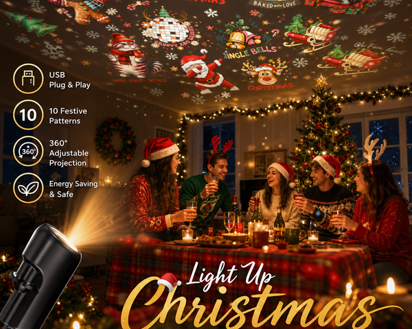 MerryGlow™ HD Weihnachtsprojektor – Festliche Weihnachtsstimmung in Sekunden
